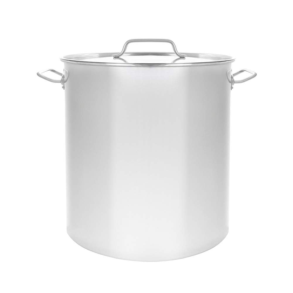 40QT Polished Stainless Steel Stock Pot with Lid Q359255