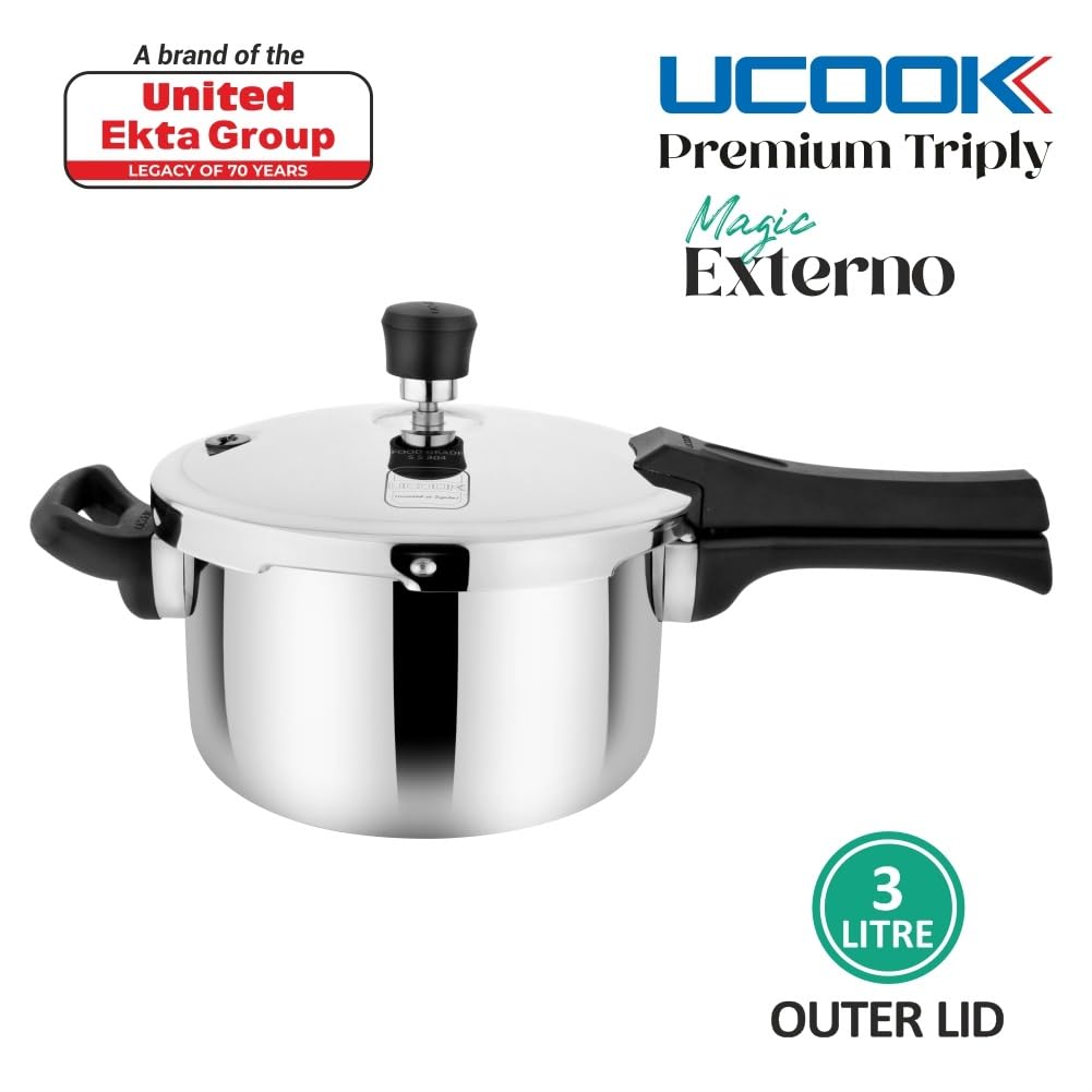 3 Litre Triply Stainless Steel Induction Pressure Cooker I7555