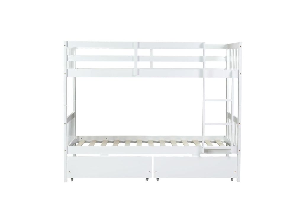 Twin Over Twin Bunk Bed with Storage E8892