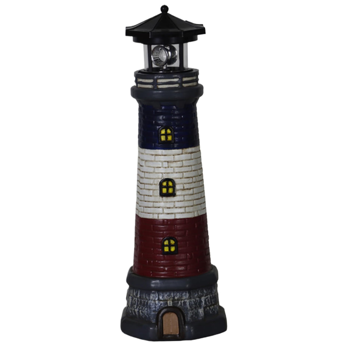 15" Tall Waterproof Resin Lighthouse Lamp with Rotating LED U7232