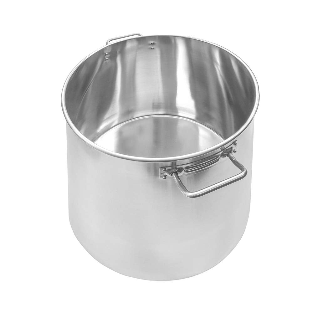 40QT Polished Stainless Steel Stock Pot with Lid Q359255