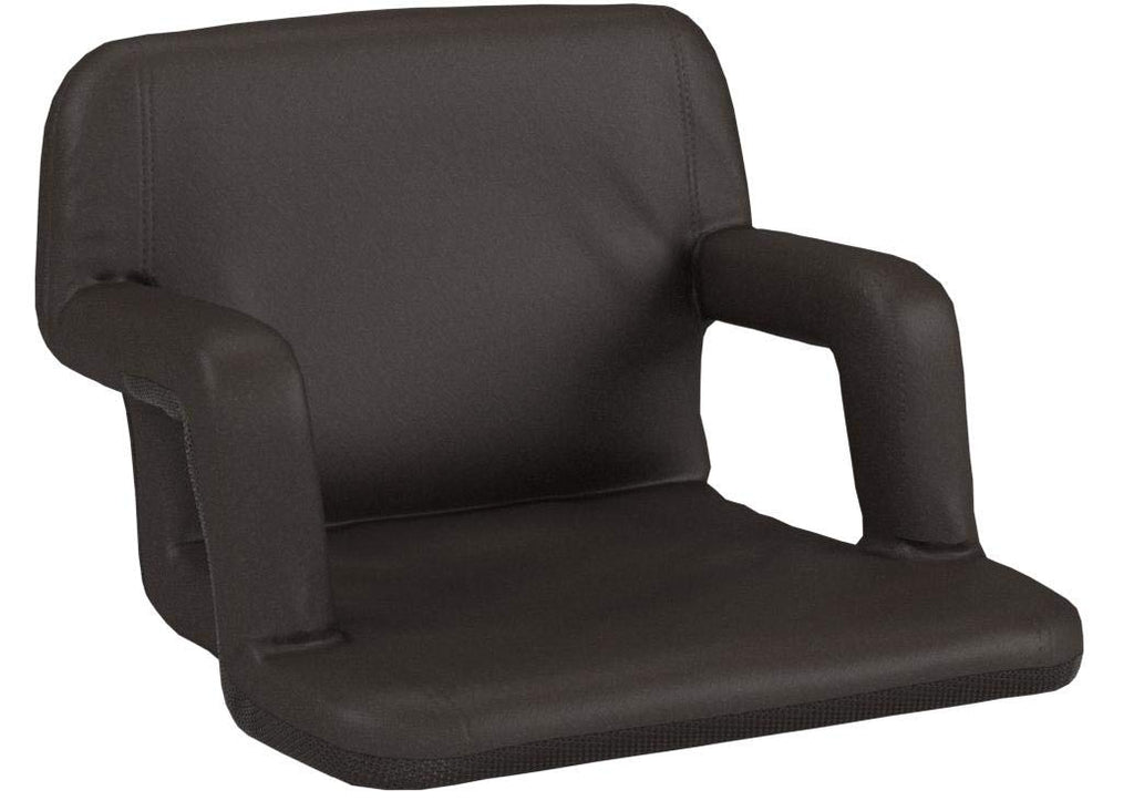 Portable Reclining Folding Stadium Seat with Back Support, Black C252