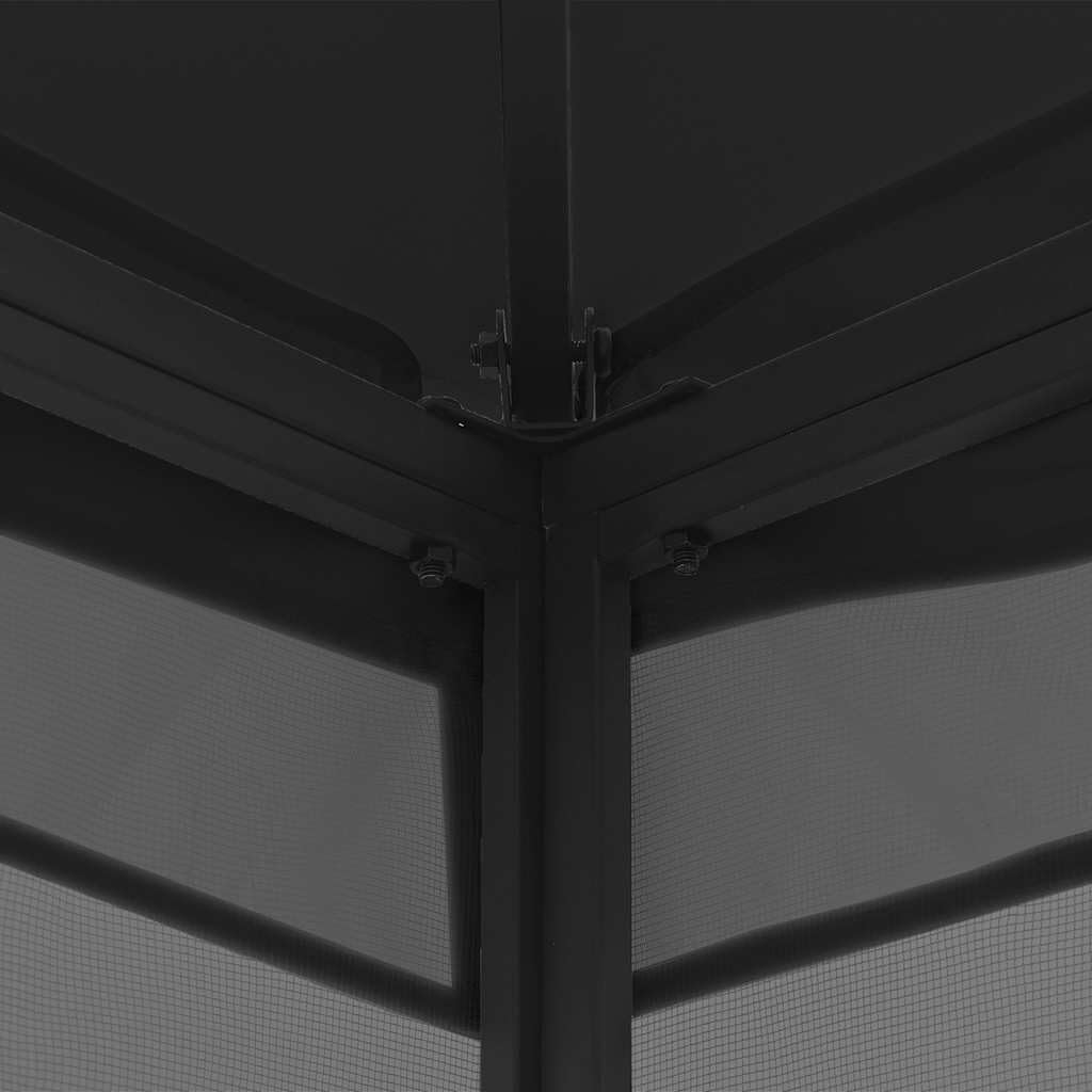 Anthracite Steel Frame 9.8'x9.8'x8.7' UV-Protective Polyester Gazebo O16522