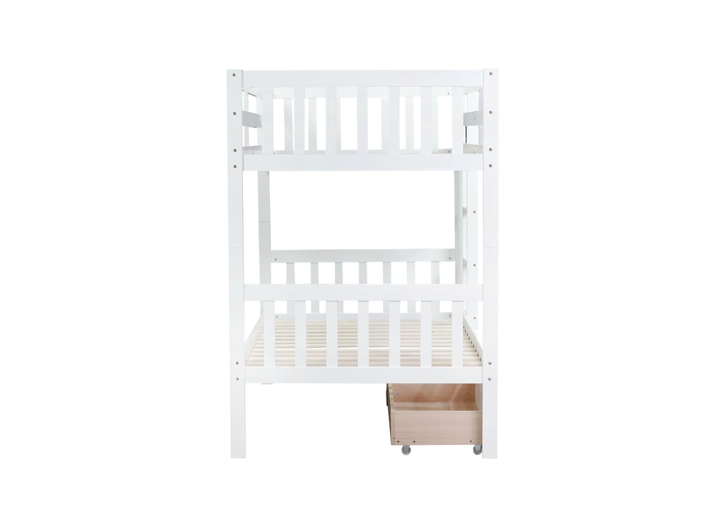 Twin Over Twin Bunk Bed with Storage E8892