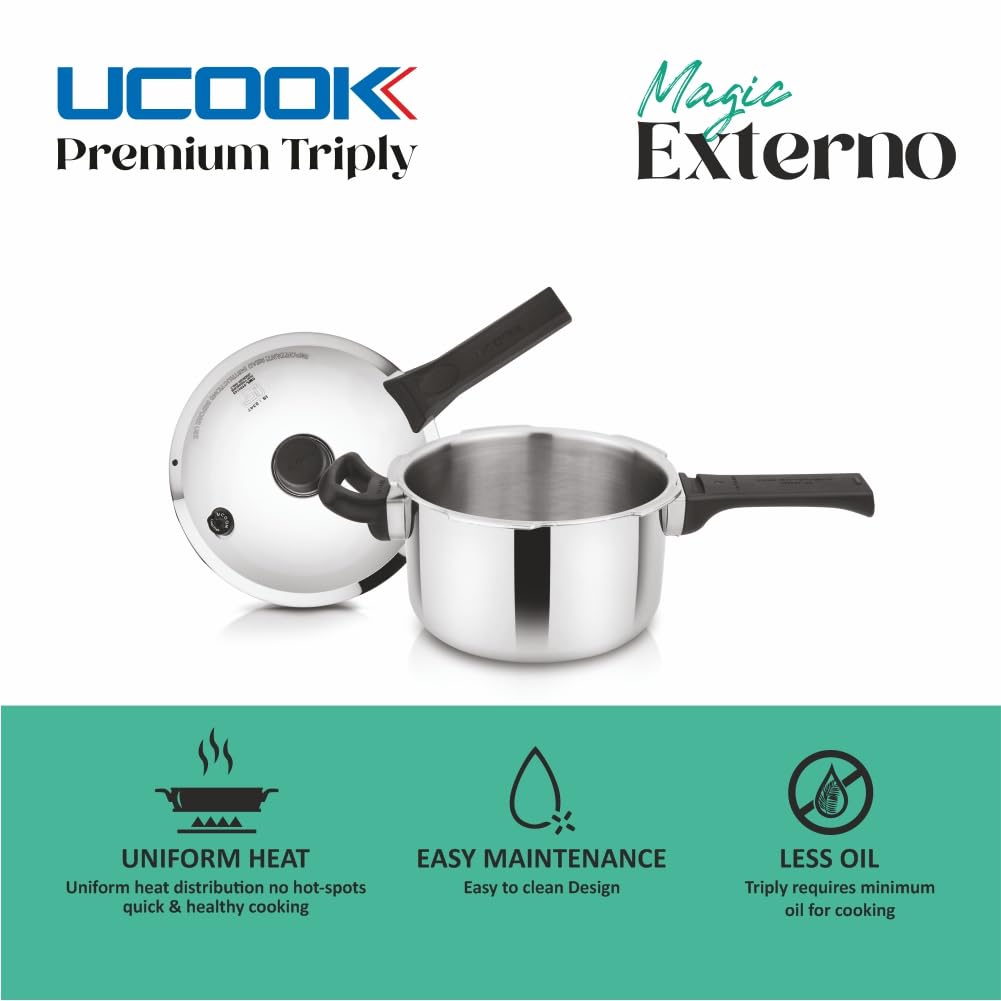 3 Litre Triply Stainless Steel Induction Pressure Cooker I7555