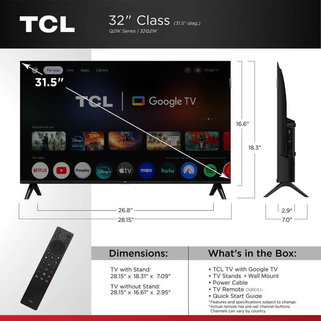 32" QLED Smart TV with Google TV Q66518