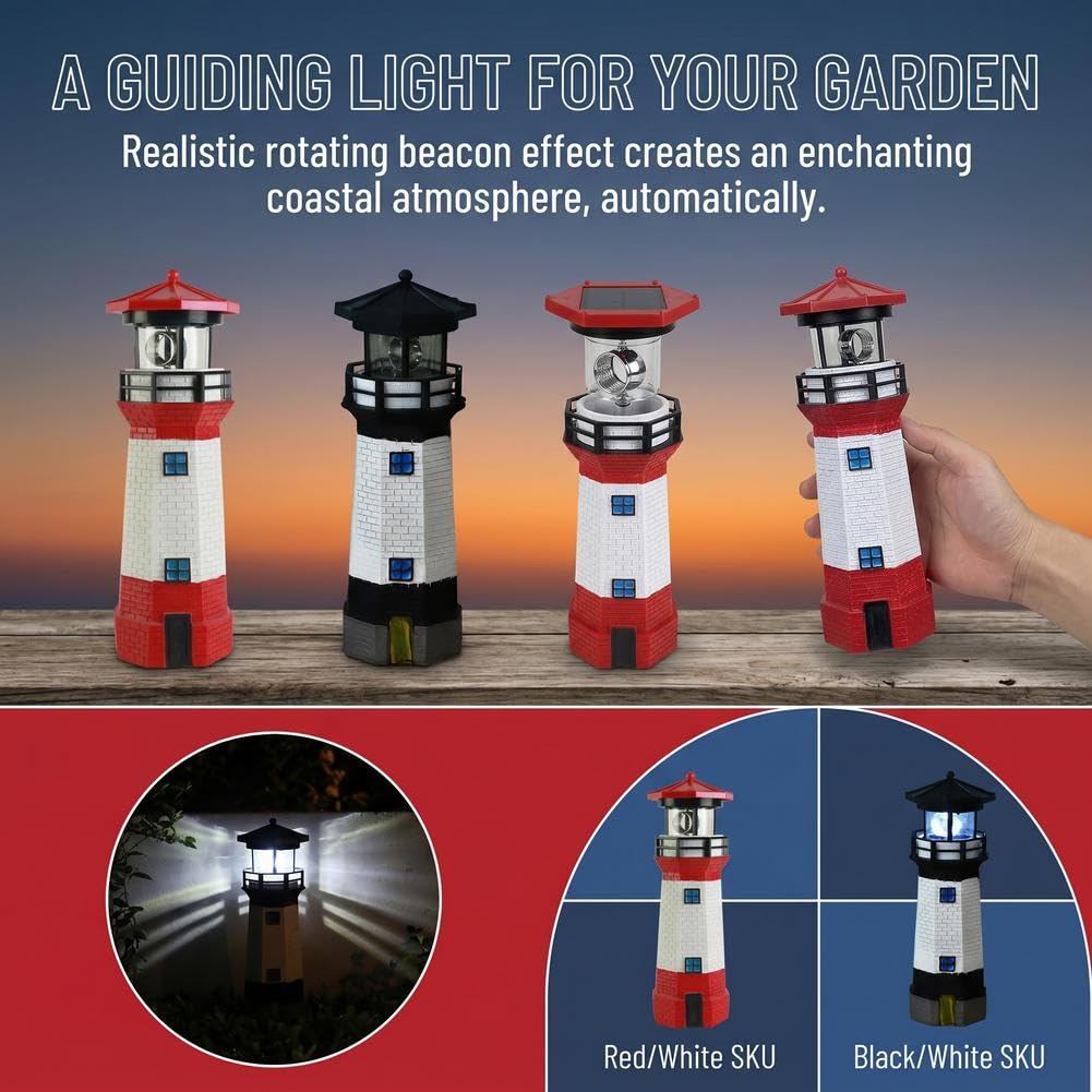 Waterproof Rotating Solar Lighthouse S214583