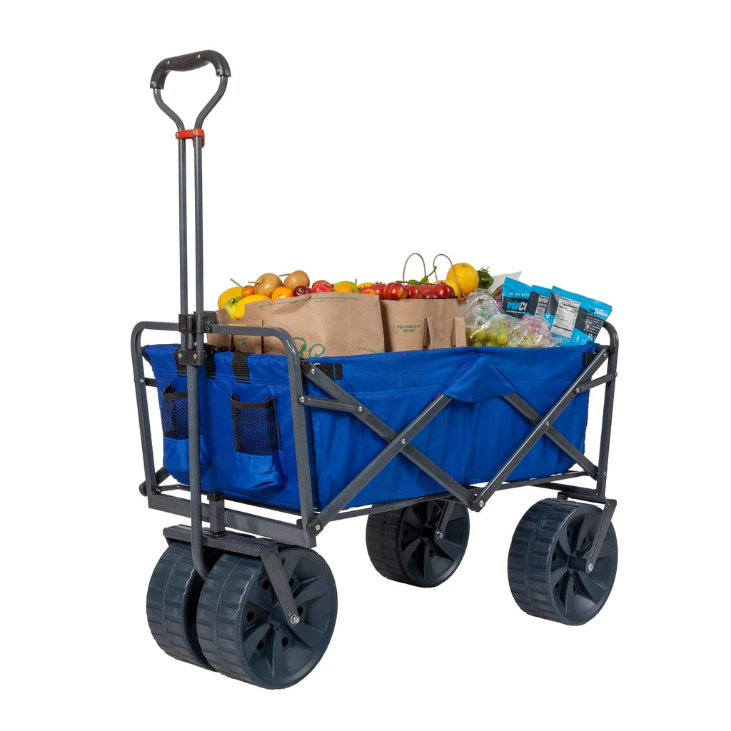 Blue Black Collapsible All Terrain Utility Beach Wagon Cart F90040