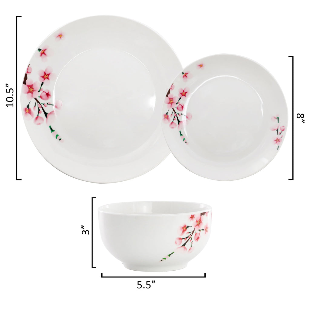 12 Piece Porcelain Dinnerware Set, Service for 4 M4479