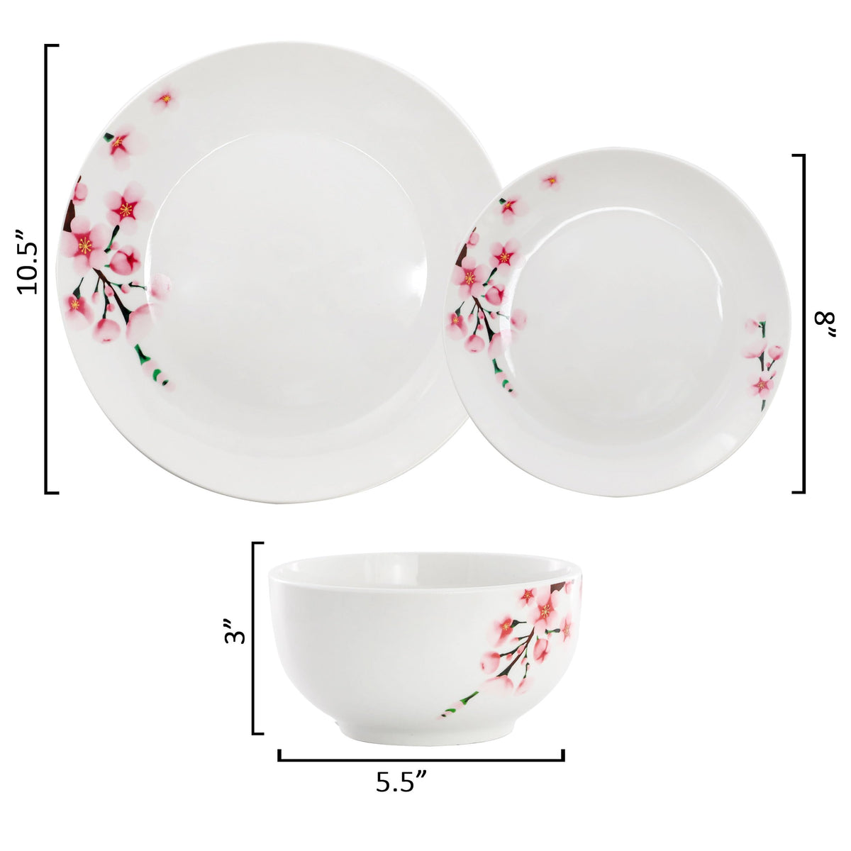 12 Piece Porcelain Dinnerware Set, Service for 4 M4479