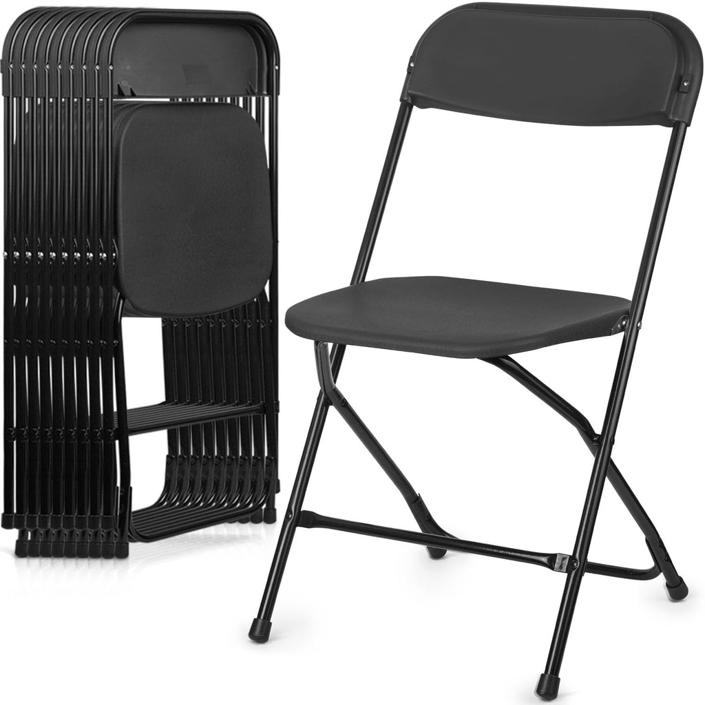 Portable Heavy Duty Folding Chairs 10 Pack Black I7109