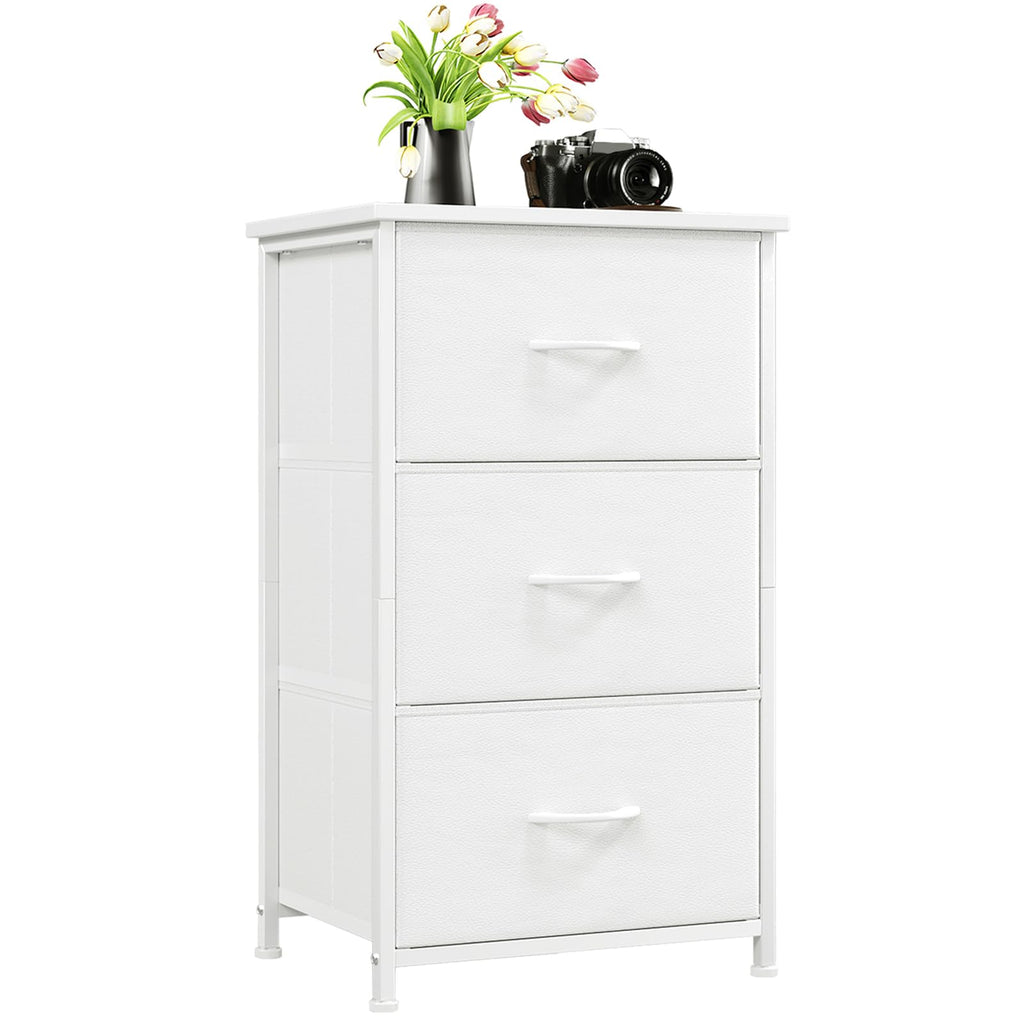 White 3 Drawer Dresser M14356