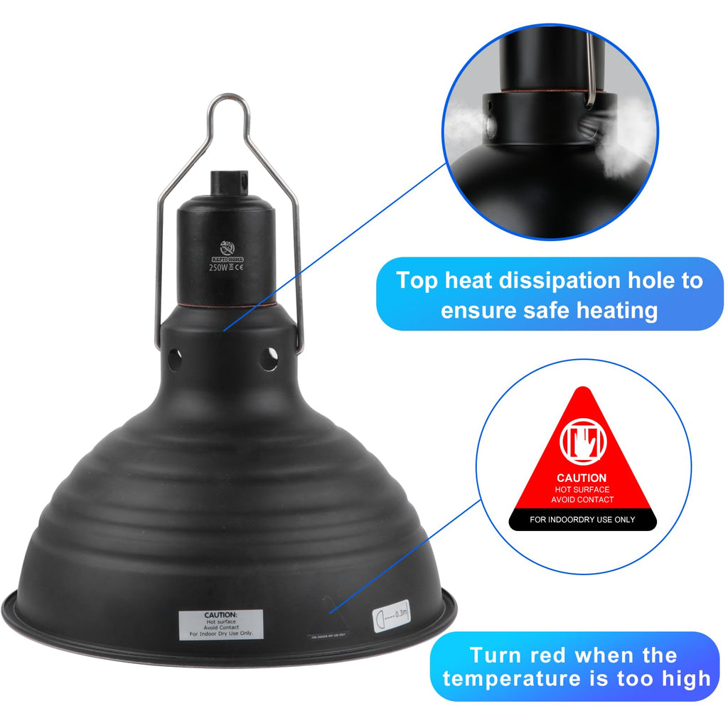 8.5 Inch Reptile Heat Lamp Fixture E26 Base E541166