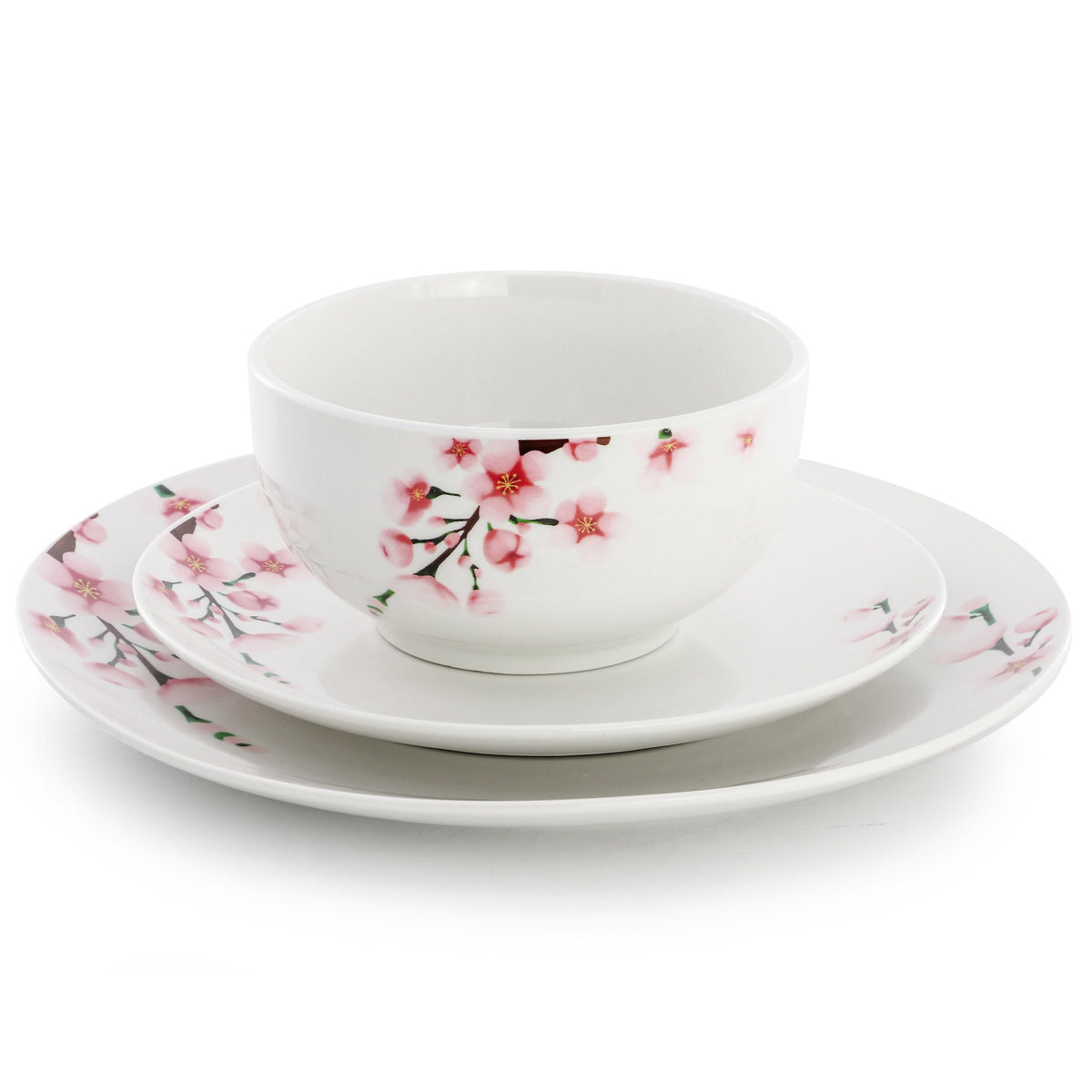 12 Piece Porcelain Dinnerware Set, Service for 4 M4479