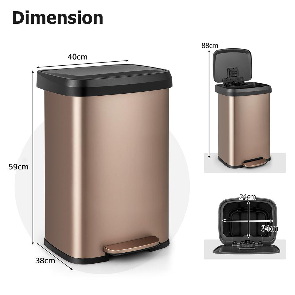 50L Stainless Steel Recycling Pedal Bin M379791