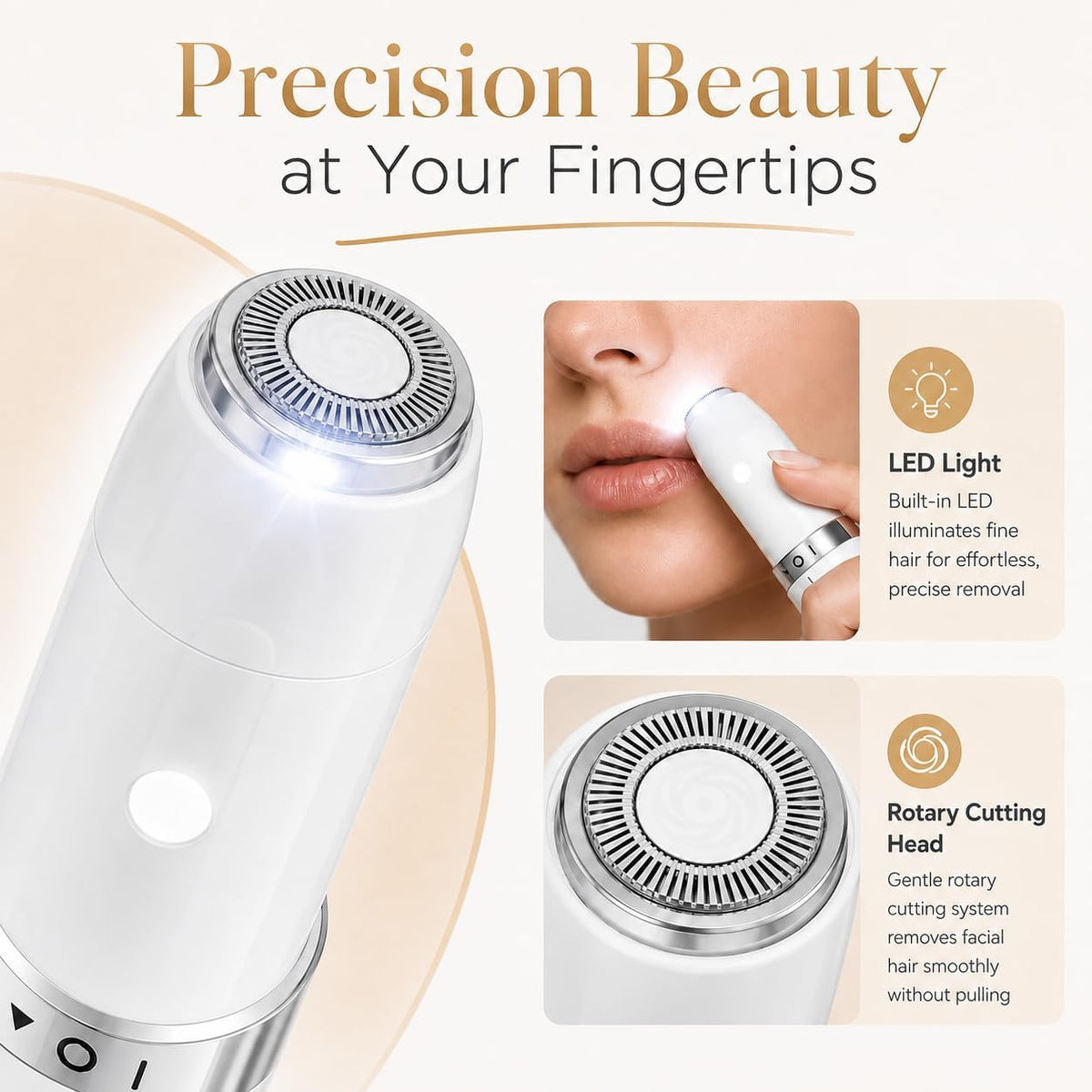 Portable Electric Facial Hair Remover with LED Light M2607