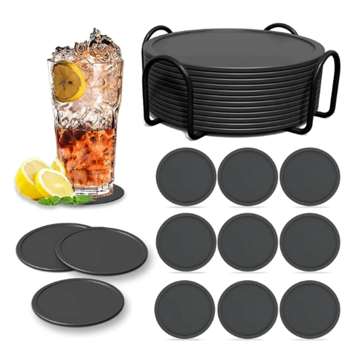 36 Pc Silicone Coasters S81508