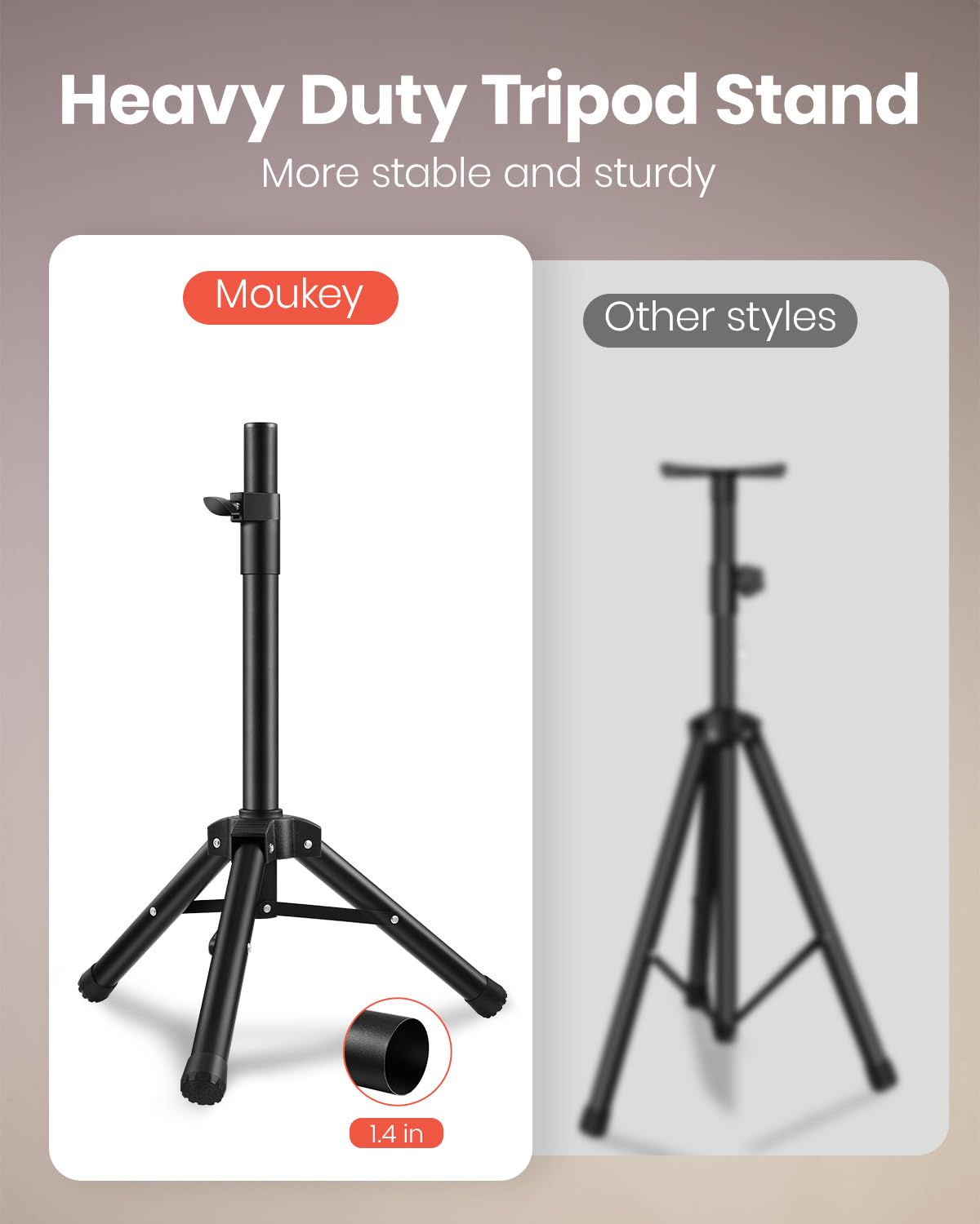 8 Inch Rechargeable PA Speakers with Tripod Stands V60657