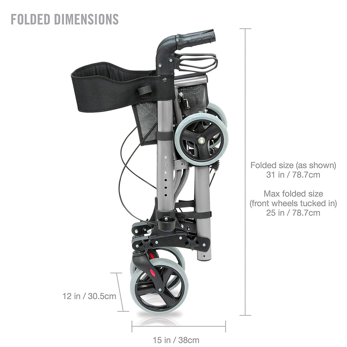 Adjustable Rollator with Seat and Backrest R661148