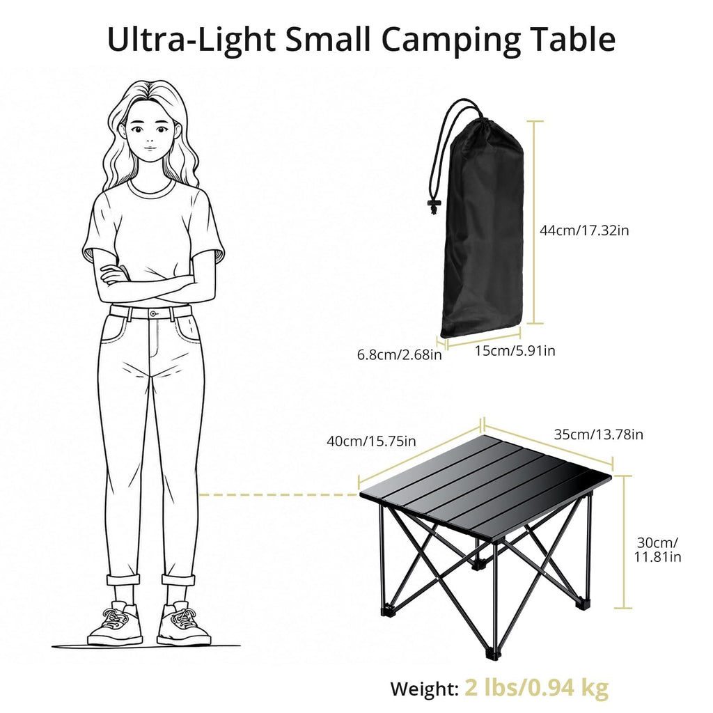Small Ultralight Aluminum Folding Camping Table X43630