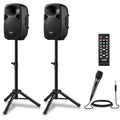 8 Inch Rechargeable PA Speakers with Tripod Stands V60657
