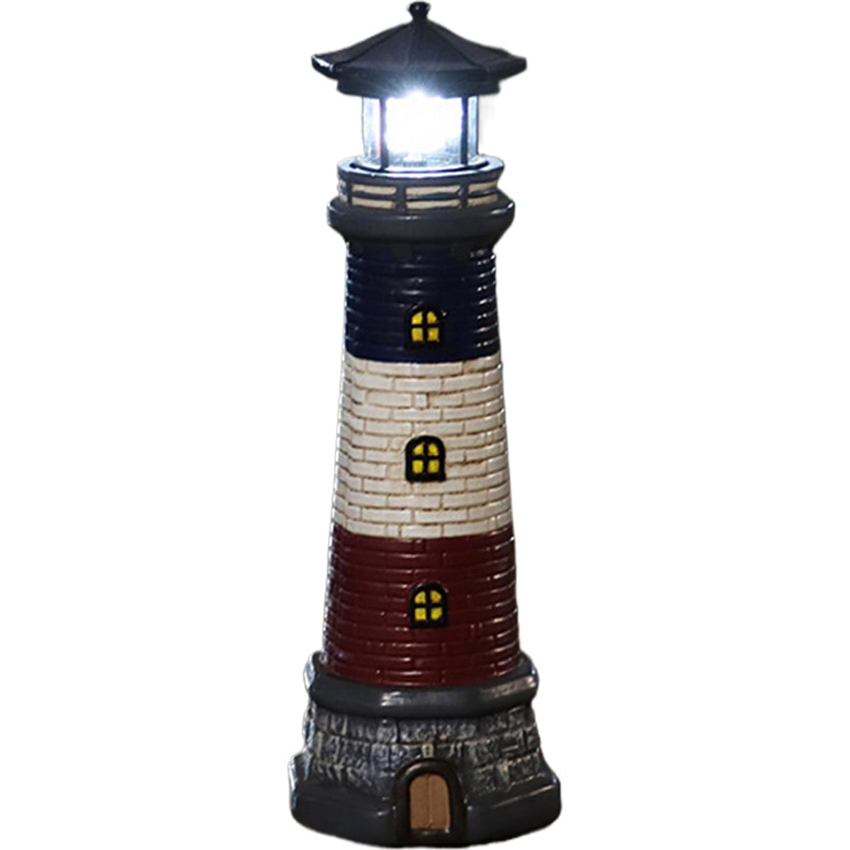 15" Tall Waterproof Resin Lighthouse Lamp with Rotating LED U7232