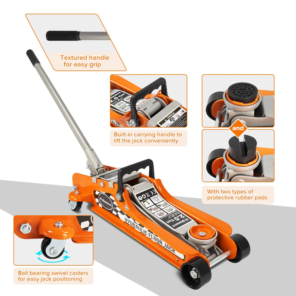 2.5 Ton Steel Floor Jack and 3 Ton Black Jack Stands R676572
