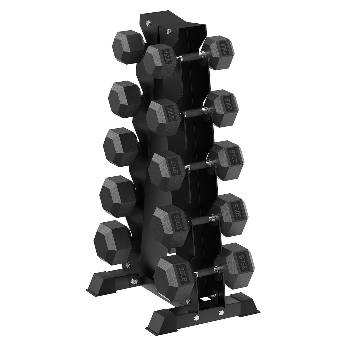 Hex Dumbbell Set with Vertical Storage Rack M385