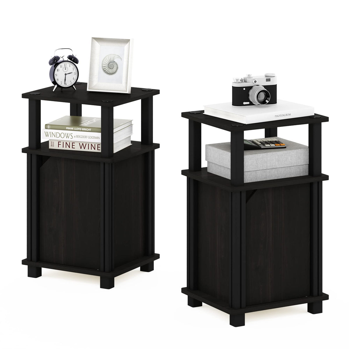 3-Tier Telephone Table with Cabinet, Set of 2 U1155