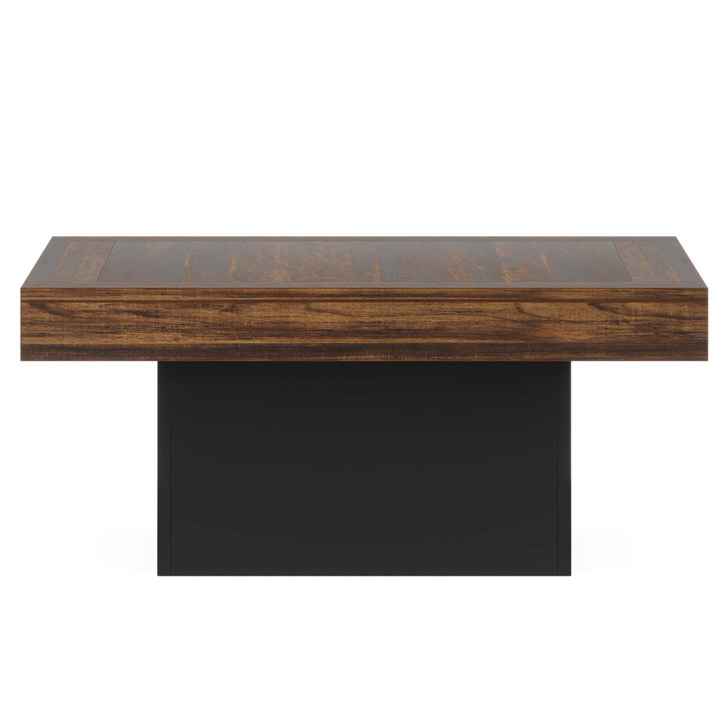 35.4-Inch Square Wood Coffee Table with LED Light M882586