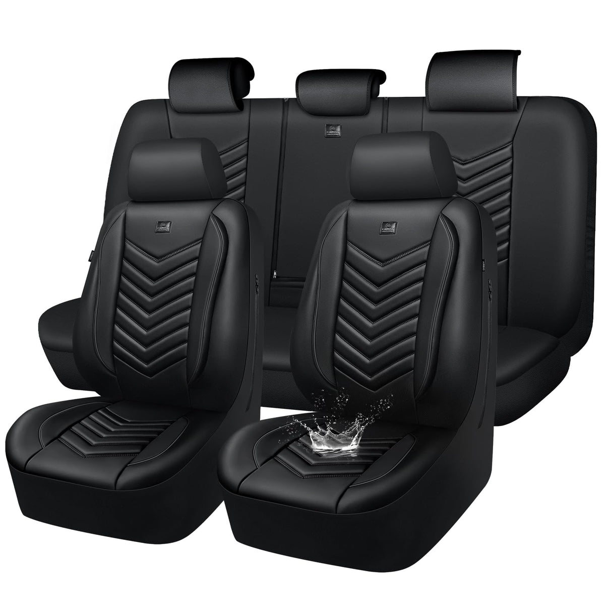 3D Foam Faux Leather Seat Covers Full Set B5575