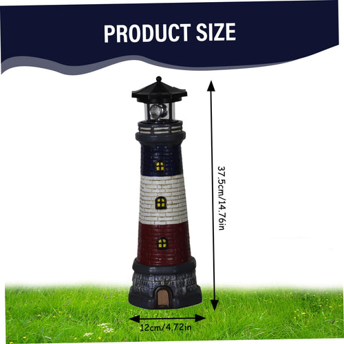 15" Tall Waterproof Resin Lighthouse Lamp with Rotating LED U7232