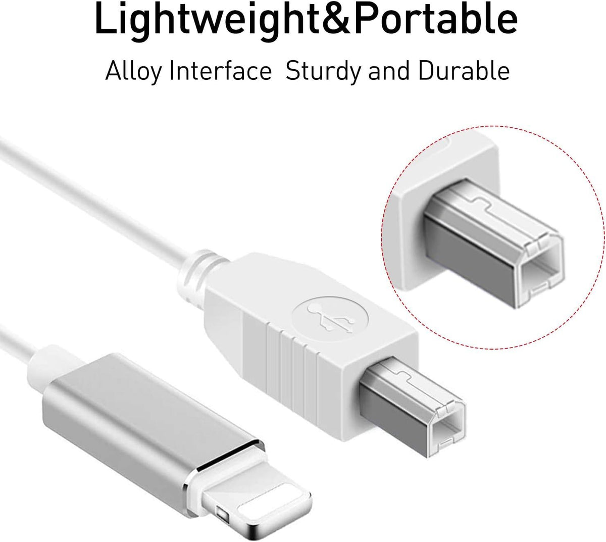Lightning to MIDI Cable, 6.6FT Type B OTG X90486