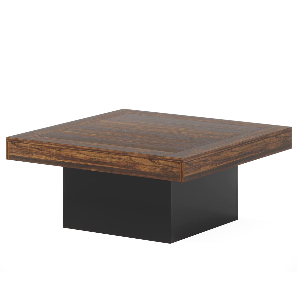 35.4-Inch Square Wood Coffee Table with LED Light M882586