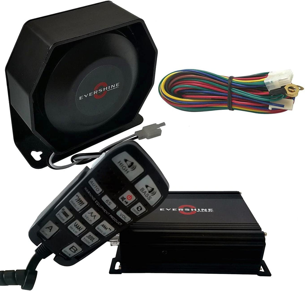 12V/24V 100W Multi-Tones Siren Horn PA System Kit J134