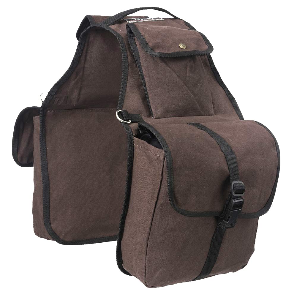 Canvas Saddle Bag for Horses - Brown Q293288