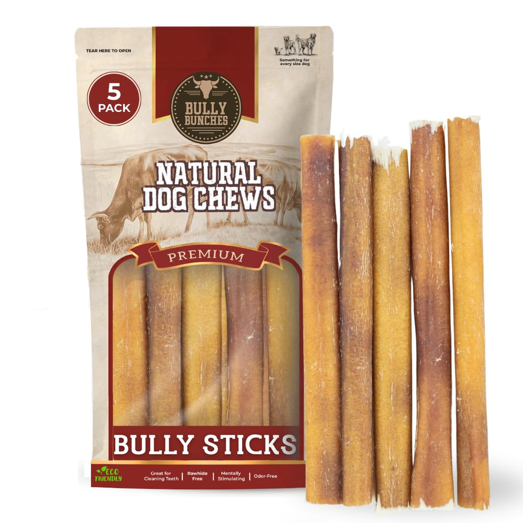 6" 5 Pack Odor-Free Bully Sticks Dog Treats M2532