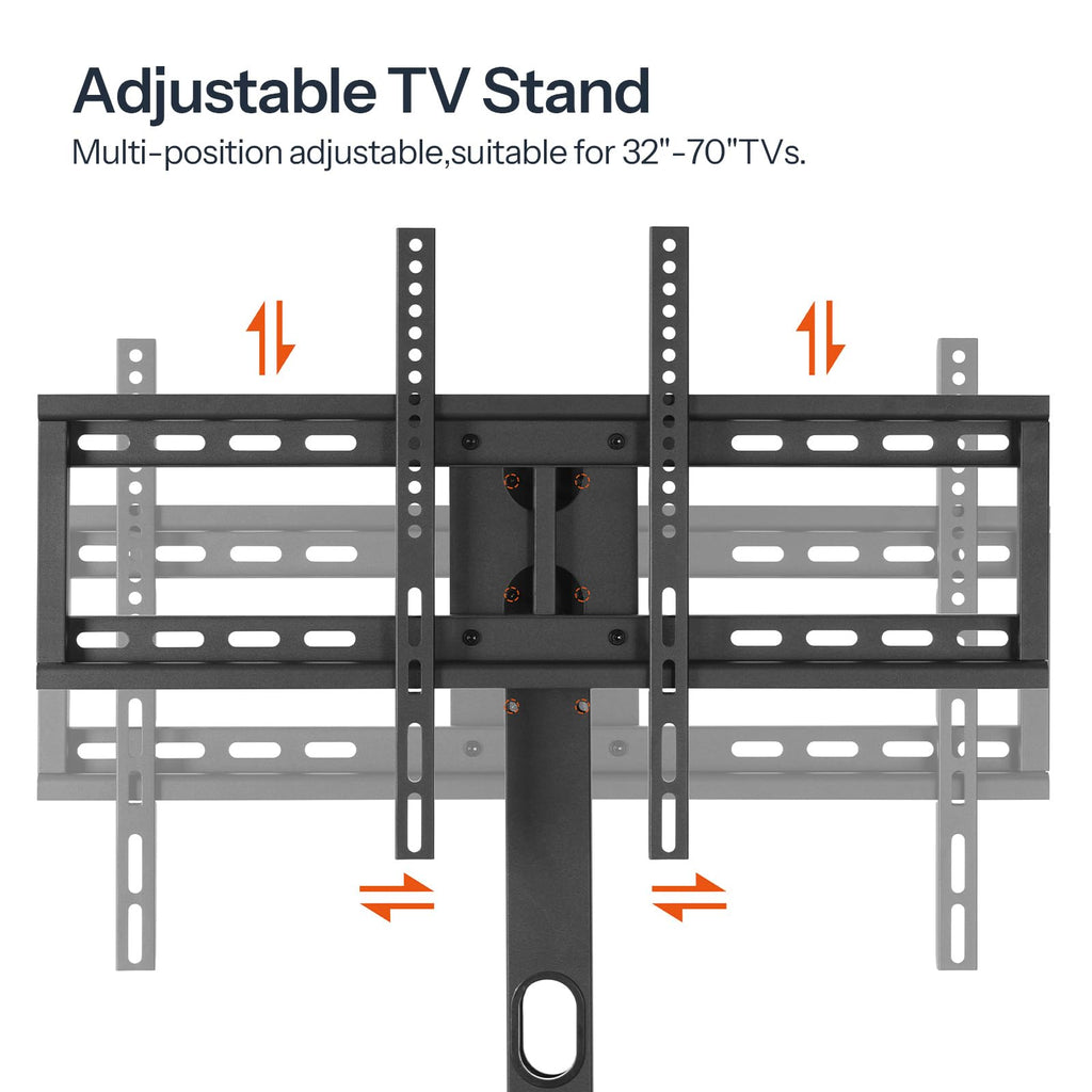 Rustic Brown 3-Tier TV Stand with Swivel Mount and Power Outlet C2759