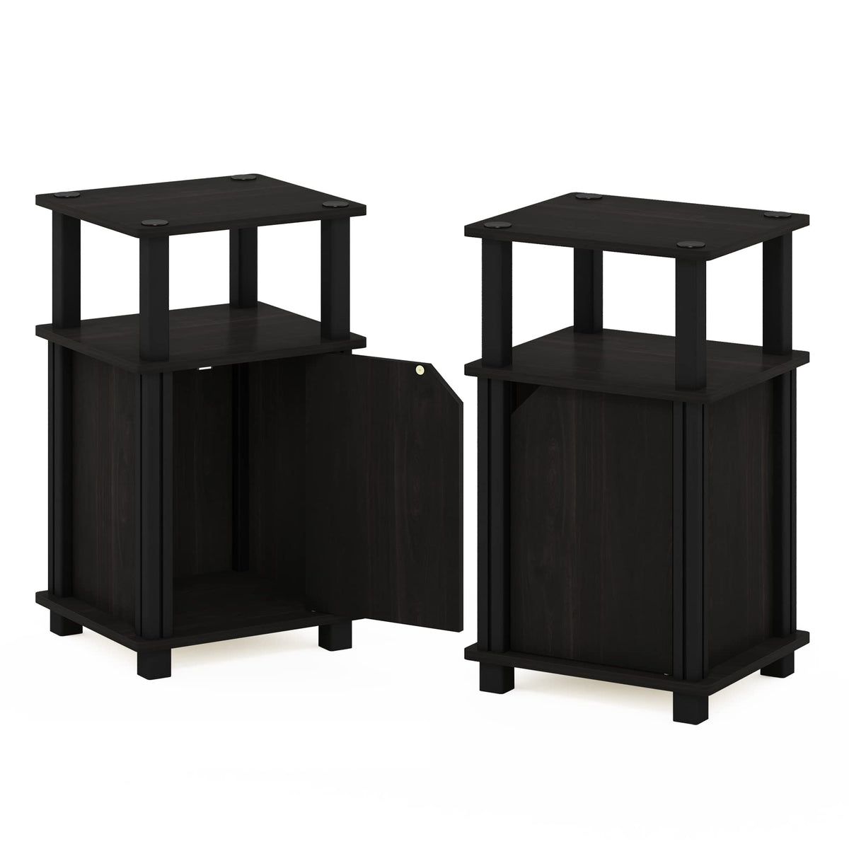 3-Tier Telephone Table with Cabinet, Set of 2 U1155