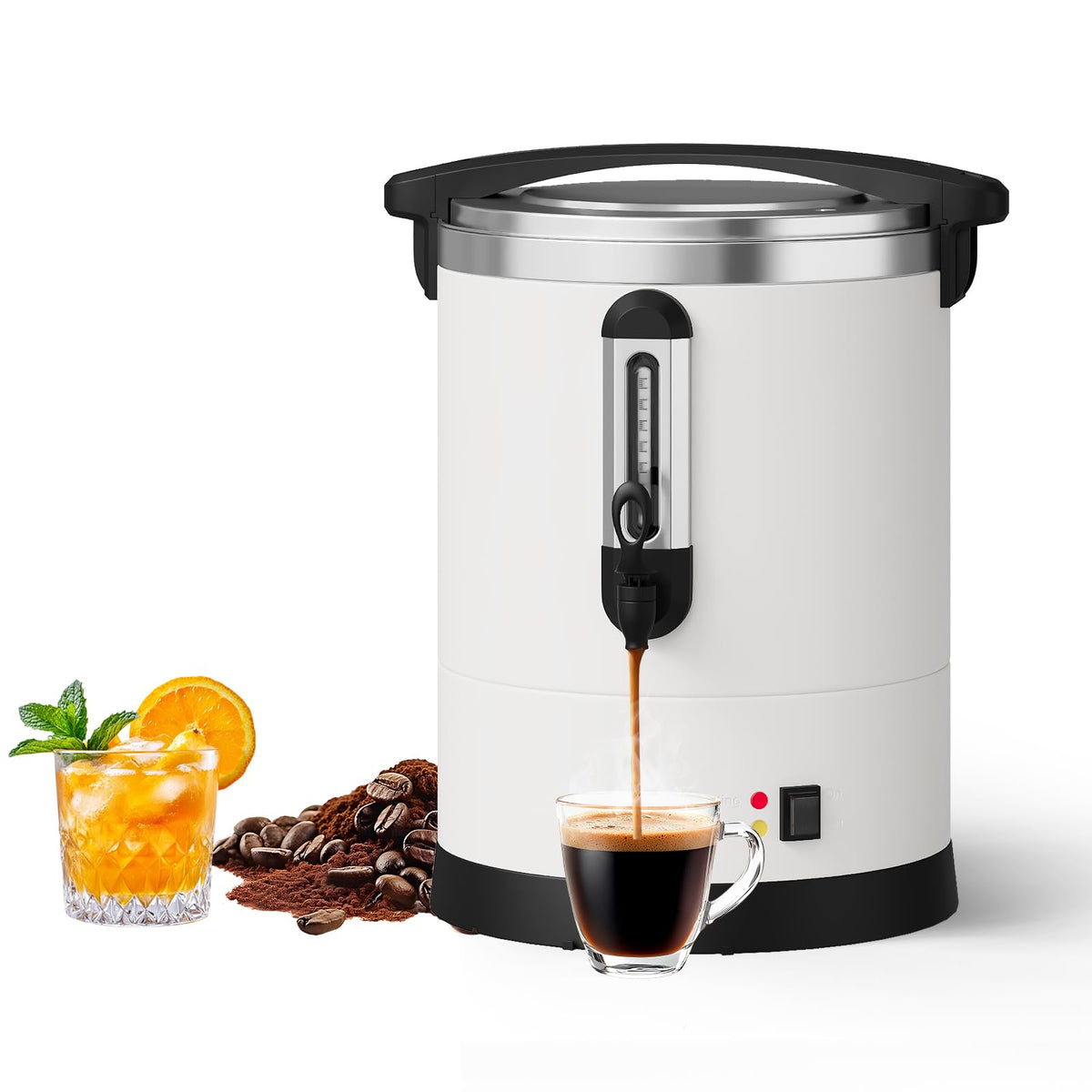 12L 80-Cup Double-Wall Stainless Steel Electric Coffee Urn D46029