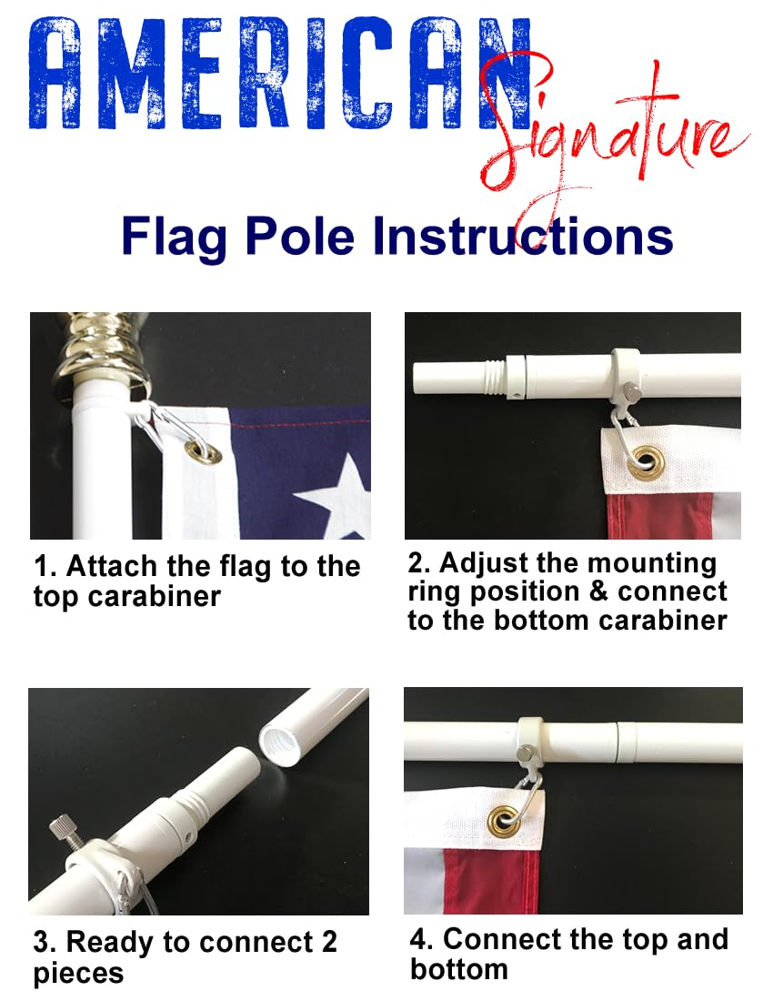 3x5 ft US Flag and 6 ft Aluminum Flag Pole Kit with Holder B8147