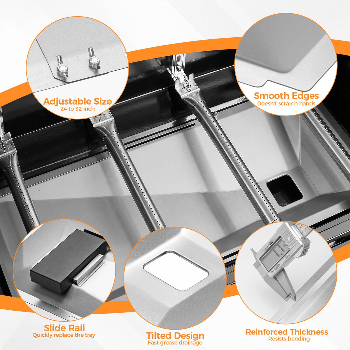Adjustable Universal Grease Tray with Catch Pan Y6030