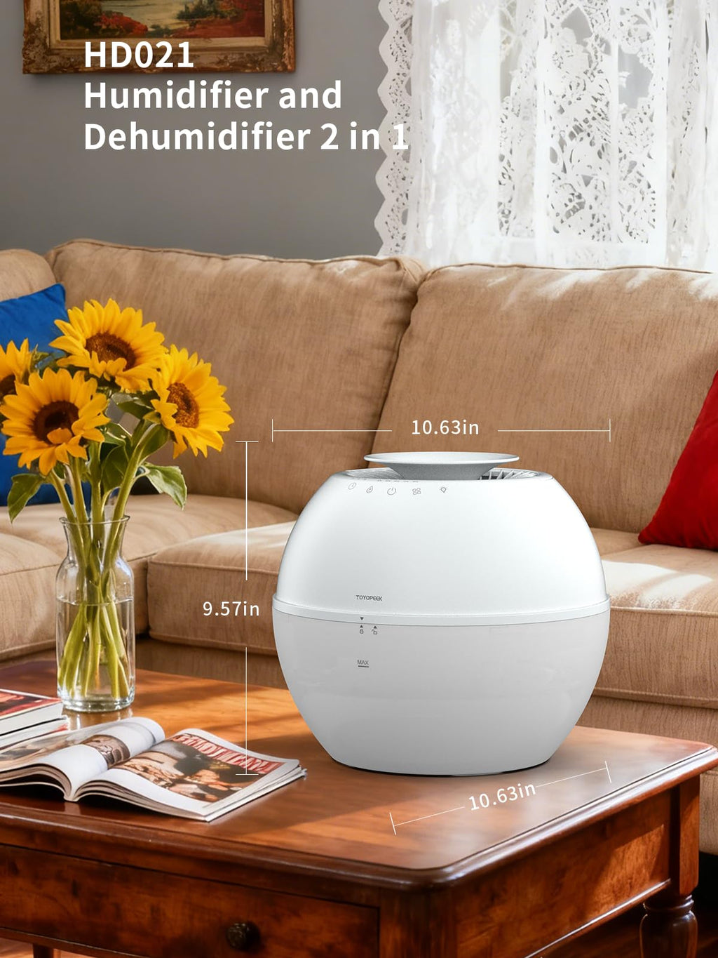 2-in-1 Dehumidifier & Humidifier with Purifier, 101oz Tank E763151
