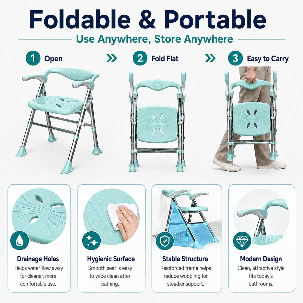Heavy Duty Shower Chair with Arms and Back T63575