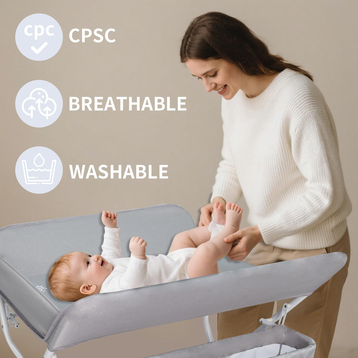 Portable Folding Baby Changing Table with Safety Belt Z128558