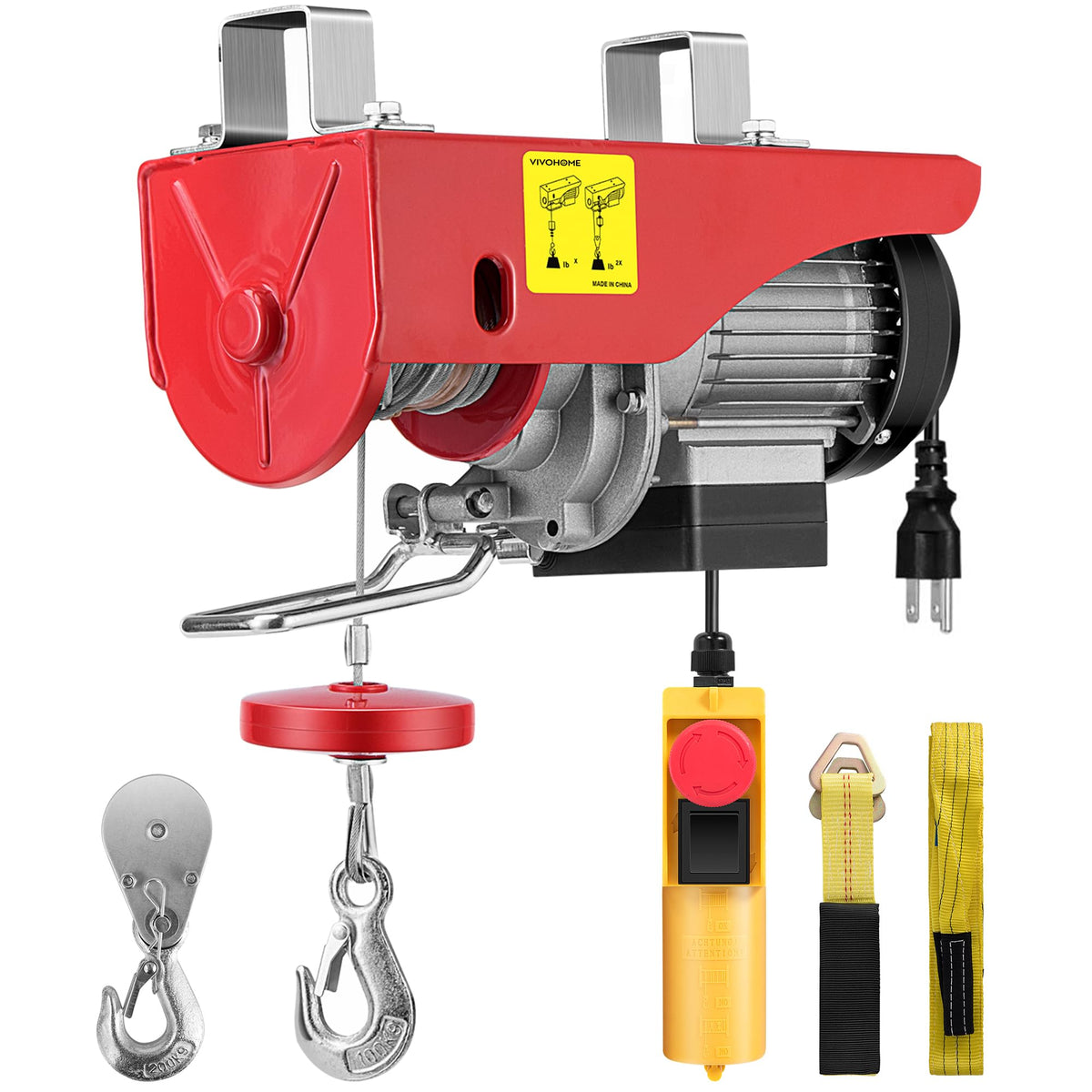110V 440 Lbs Electric Hoist with Remote Control G618