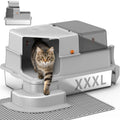 XXXL Stainless Steel Cat Litter Box with Lid X563508