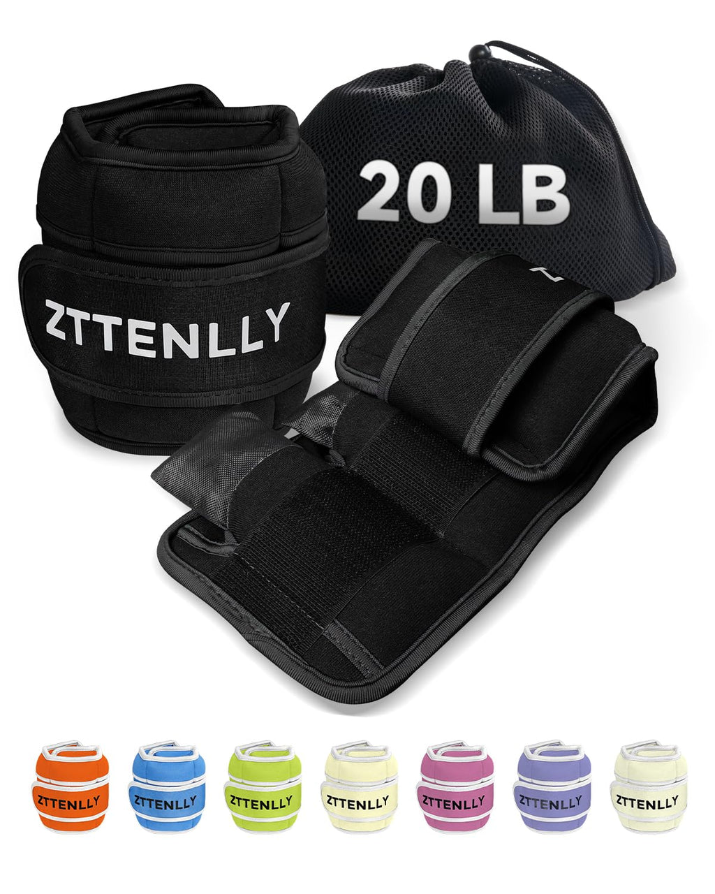 Adjustable Ankle Weights 1 Pair 5 10 15 18 20 Lbs A14983
