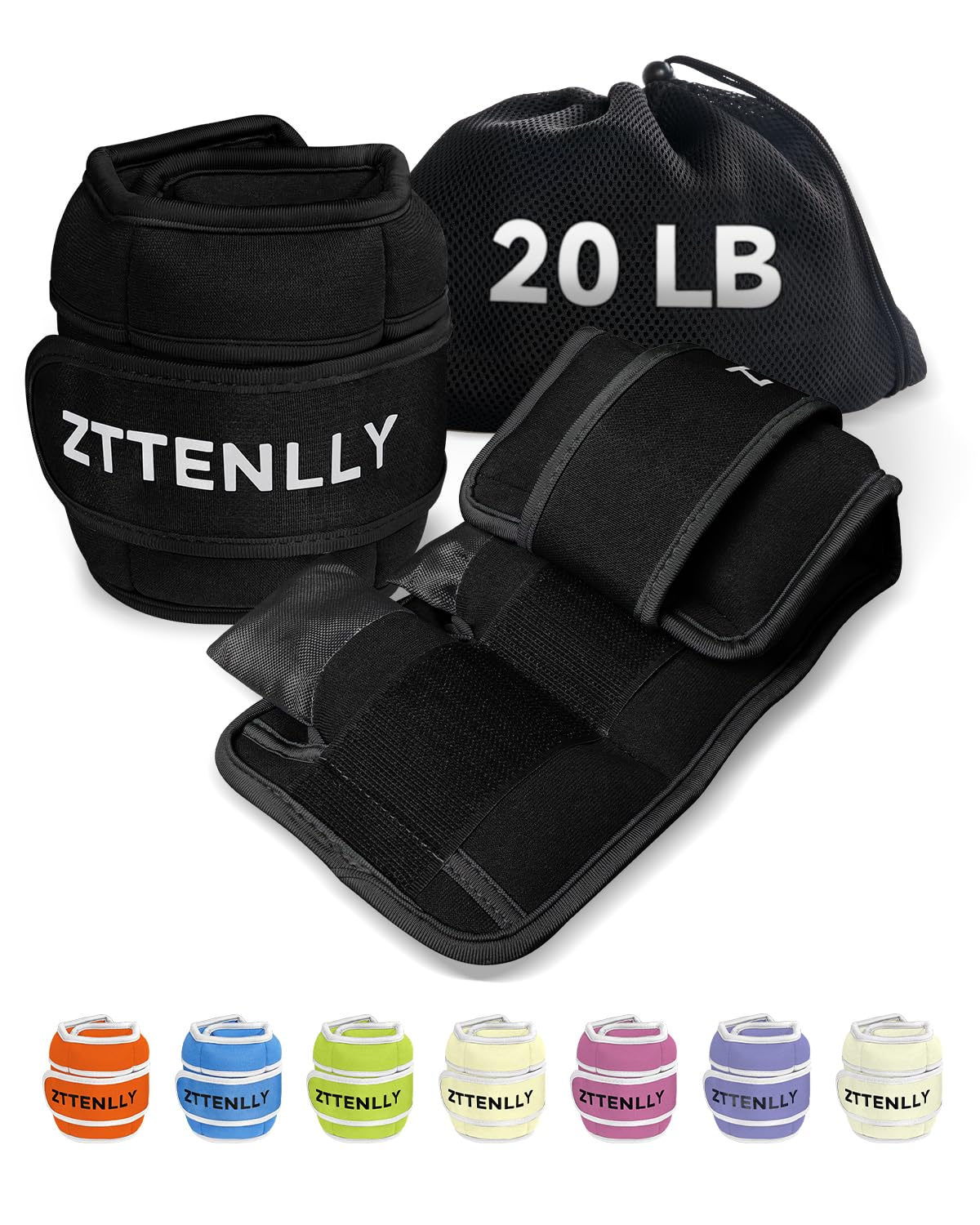 Adjustable Ankle Weights 1 Pair 5 10 15 18 20 Lbs A14983