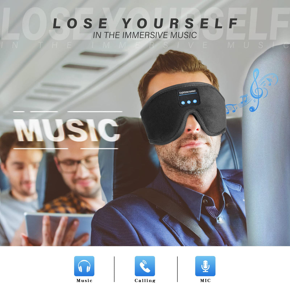 Bluetooth 5.0 Wireless 3D Eye Mask Sleep Headphones P83838
